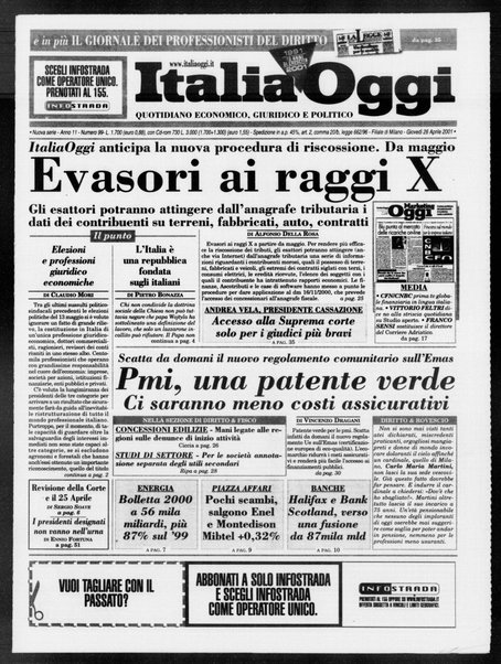 Italia oggi : quotidiano di economia finanza e politica